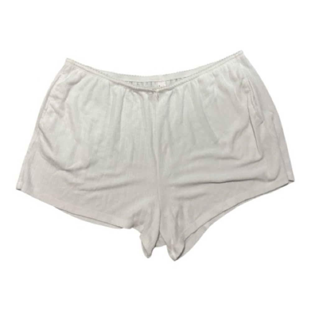 Auden White Lounge Shorts With Bow Detail and Pockets.
